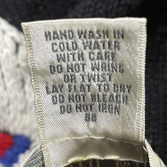 Studio Works Vtg Ugly Christmas Cardigan Sweater M Black Embroidery Front Back - Picture 11 of 11